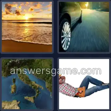 4 Pics 1 Word 5 Letters COAST