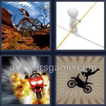 4 Pics 1 Word 5 Letters STUNT
