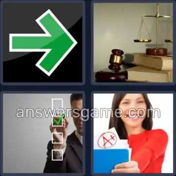 4 Pics 1 Word 5 Letters RIGHT