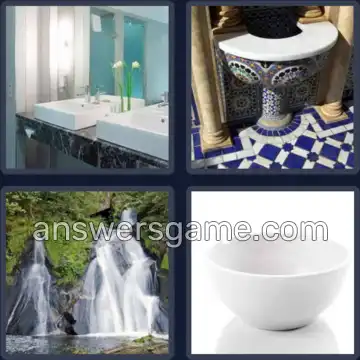 4 Pics 1 Word 5 Letters BASIN