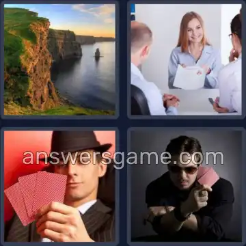 4 Pics 1 Word 5 Letters BLUFF