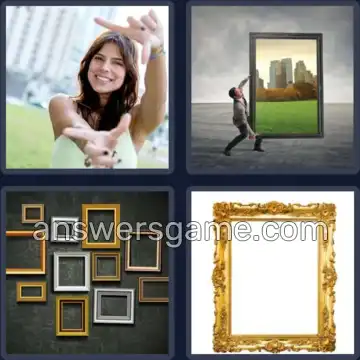 4 Pics 1 Word 5 Letters FRAME