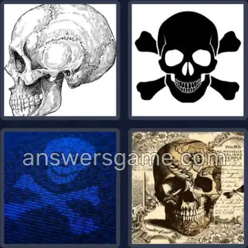 4 Pics 1 Word 5 Letters SKULL