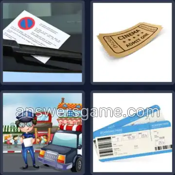4 Pics 1 Word 6 Letters TICKET