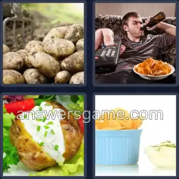 4 Pics 1 Word 6 Letters POTATO