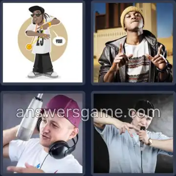 4 Pics 1 Word 6 Letters RAPPER