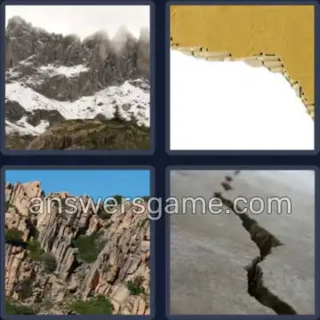 4 Pics 1 Word 6 Letters JAGGED