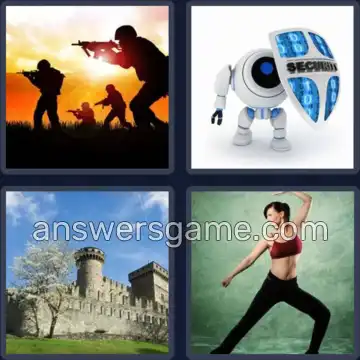 4 Pics 1 Word 6 Letters DEFEND