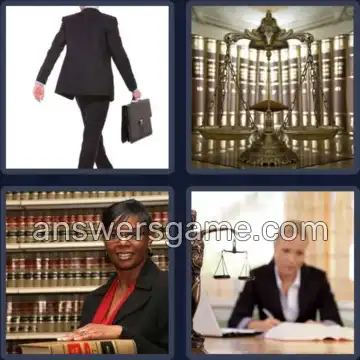 4 Pics 1 Word 6 Letters LAWYER