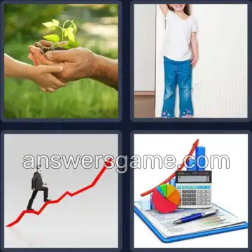 4 Pics 1 Word 6 Letters GROWTH