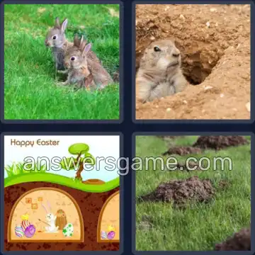 4 Pics 1 Word 6 Letters BURROW