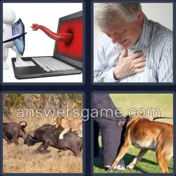 4 Pics 1 Word 6 Letters ATTACK