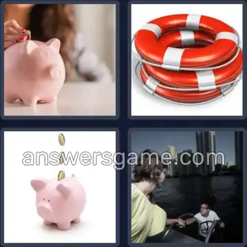 4 Pics 1 Word 6 Letters SAVING