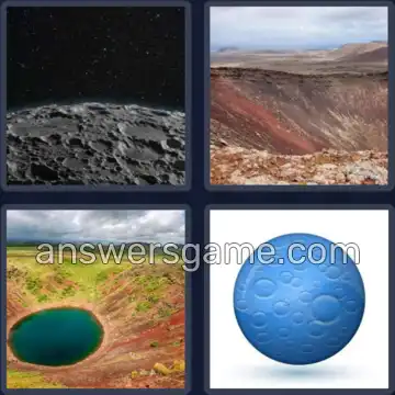 4 Pics 1 Word 6 Letters CRATER