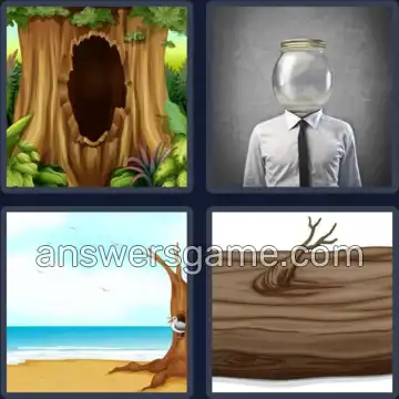 4 Pics 1 Word 6 Letters HOLLOW