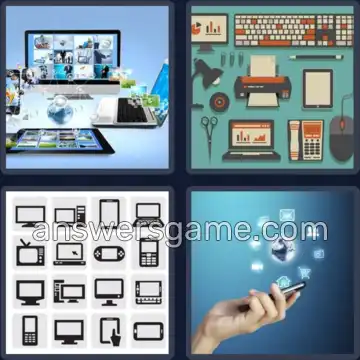 4 Pics 1 Word 6 Letters GADGET