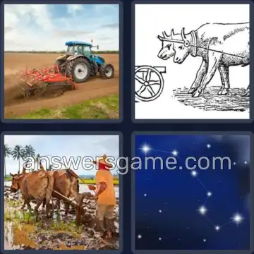4 Pics 1 Word 6 Letters PLOUGH