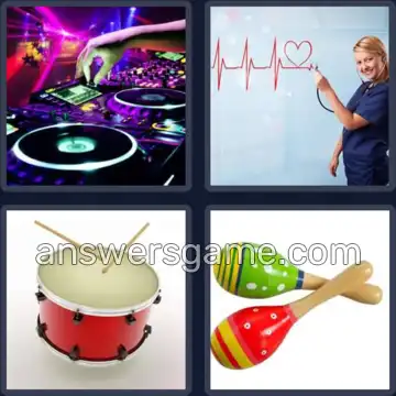 4 Pics 1 Word 6 Letters RHYTHM