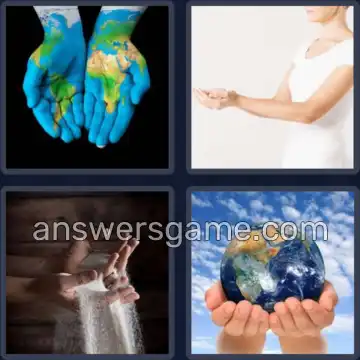 4 Pics 1 Word 6 Letters CUPPED
