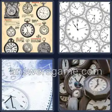 4 Pics 1 Word 6 Letters CLOCKS