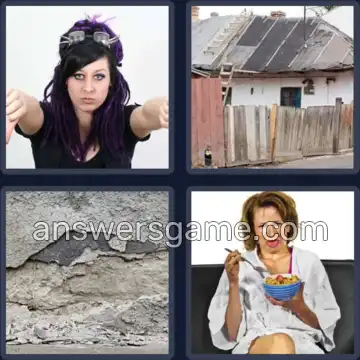 4 Pics 1 Word 6 Letters CRUMMY