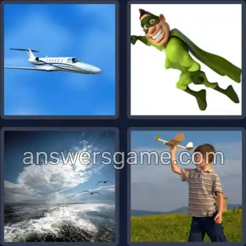 4 Pics 1 Word 6 Letters FLIGHT