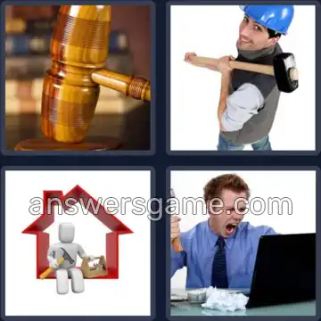 4 Pics 1 Word 6 Letters HAMMER