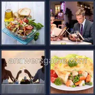4 Pics 1 Word 6 Letters DINNER