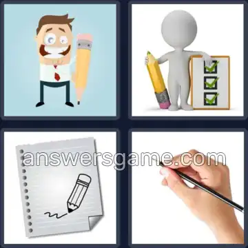 4 Pics 1 Word 6 Letters PENCIL