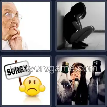 4 Pics 1 Word 6 Letters REGRET