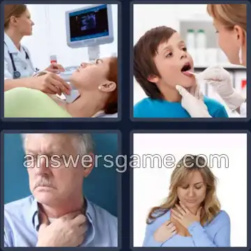 4 Pics 1 Word 6 Letters THROAT