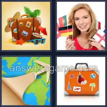 4 Pics 1 Word 6 Letters VOYAGE