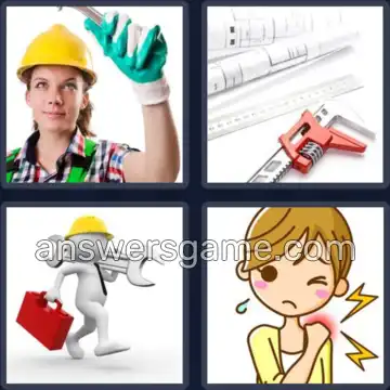 4 Pics 1 Word 6 Letters WRENCH