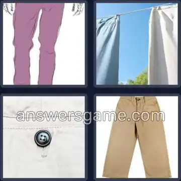 4 Pics 1 Word 6 Letters CHINOS