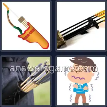 4 Pics 1 Word 6 Letters QUIVER