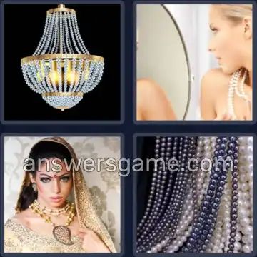 4 Pics 1 Word 6 Letters BEADED
