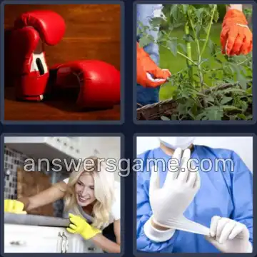 4 Pics 1 Word 6 Letters GLOVES