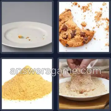 4 Pics 1 Word 6 Letters CRUMBS