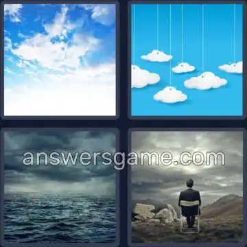 4 Pics 1 Word 6 Letters CLOUDY