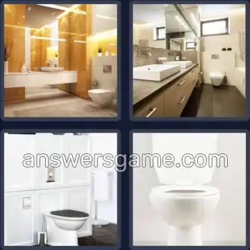 4 Pics 1 Word 6 Letters TOILET