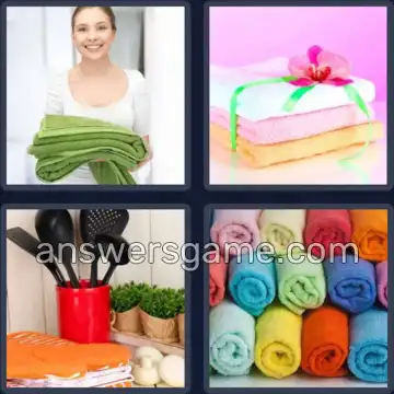 4 Pics 1 Word 6 Letters TOWELS