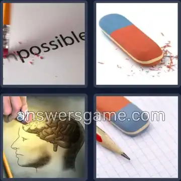 4 Pics 1 Word 6 Letters ERASER