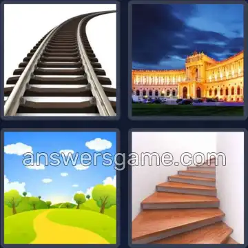 4 Pics 1 Word 6 Letters CURVED