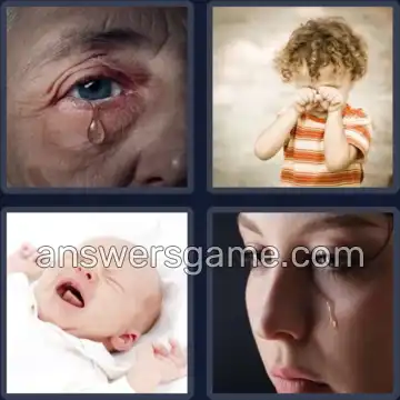 4 Pics 1 Word 6 Letters CRYING