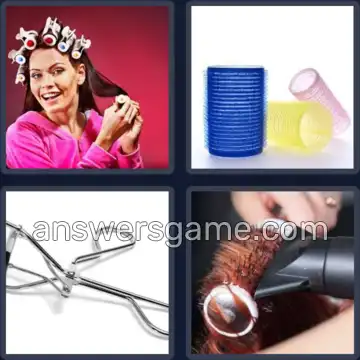 4 Pics 1 Word 6 Letters CURLER