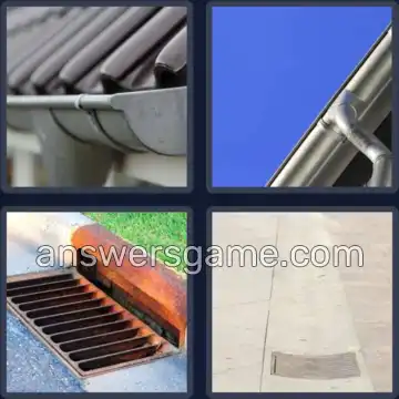 4 Pics 1 Word 6 Letters GUTTER