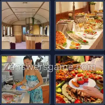 4 Pics 1 Word 6 Letters BUFFET