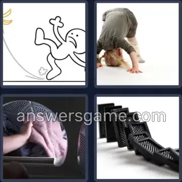 4 Pics 1 Word 6 Letters TUMBLE