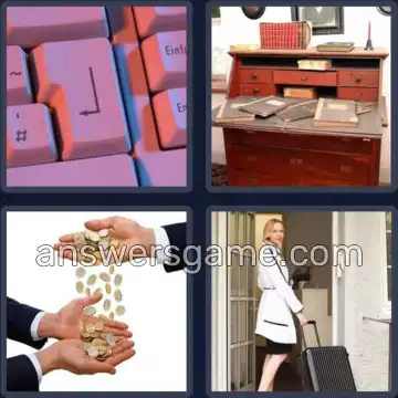 4 Pics 1 Word 6 Letters RETURN