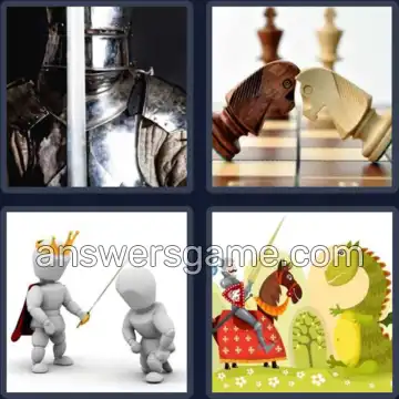 4 Pics 1 Word 6 Letters KNIGHT